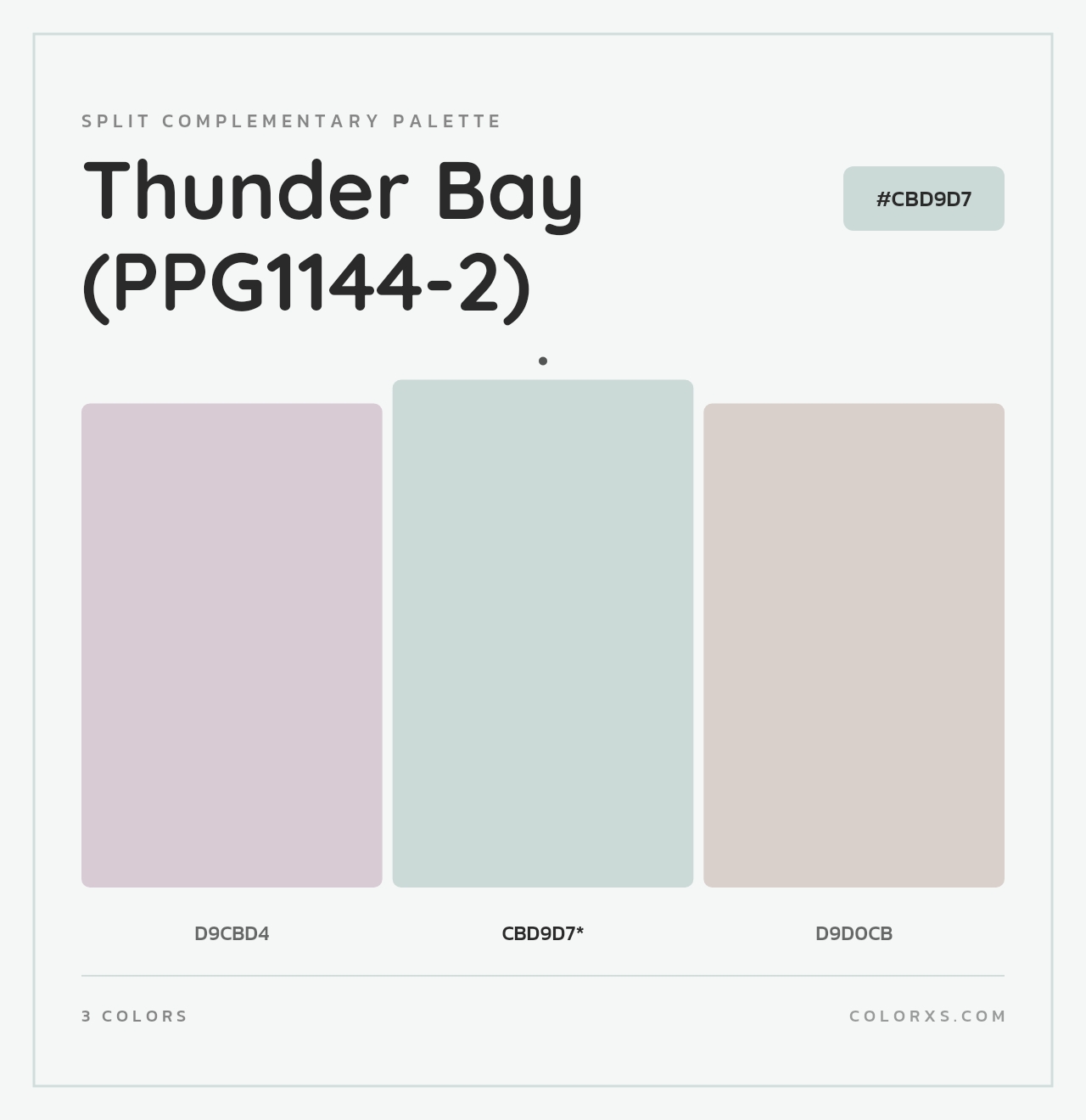 Thunder Bay (PPG1144-2) - Split-Complementary Color Palette