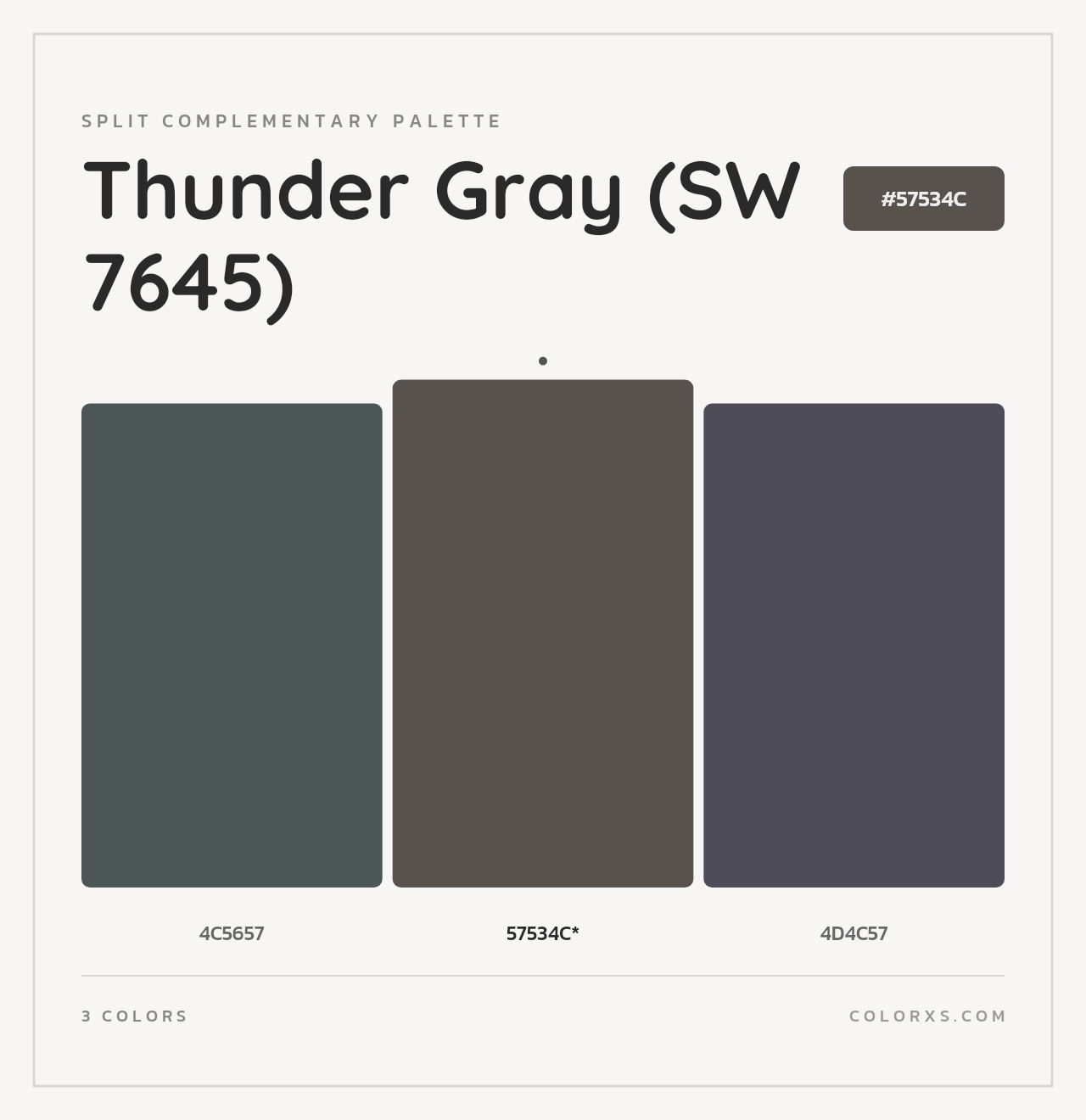 Thunder Gray (SW 7645) - Split-Complementary Color Palette