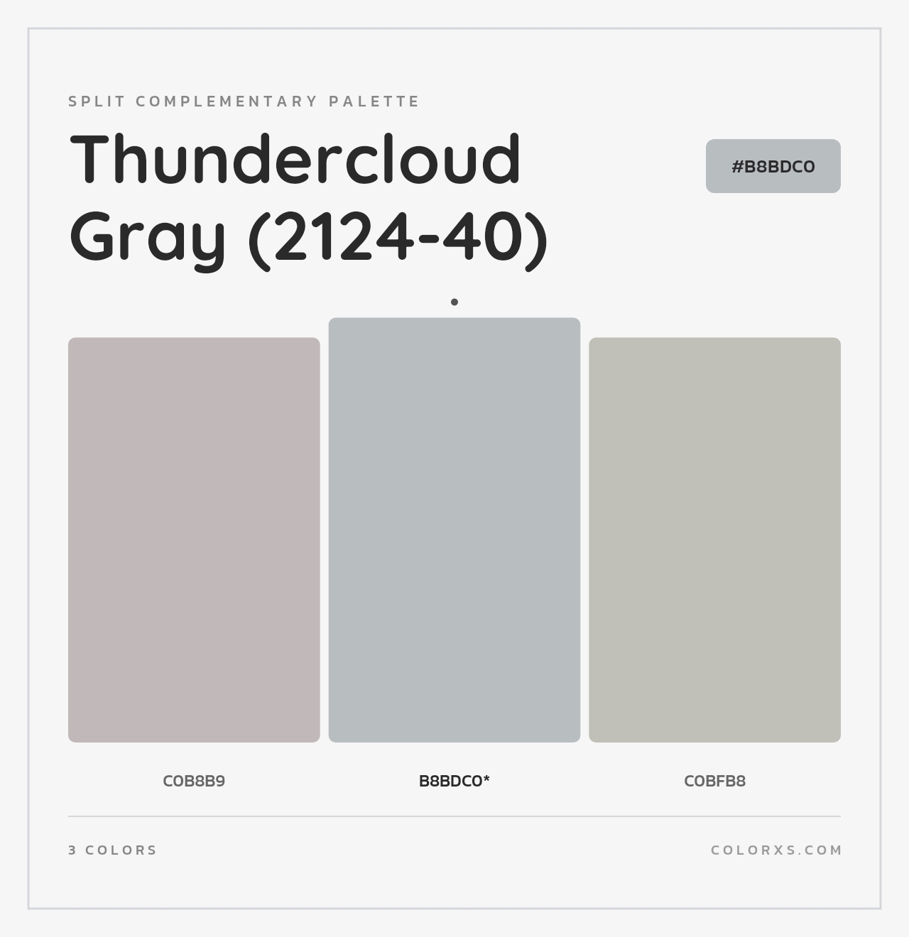 Thundercloud Gray (2124-40) - Split-Complementary Color Palette