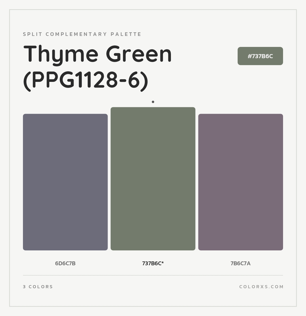 Thyme Green (PPG1128-6) - Split-Complementary Color Palette
