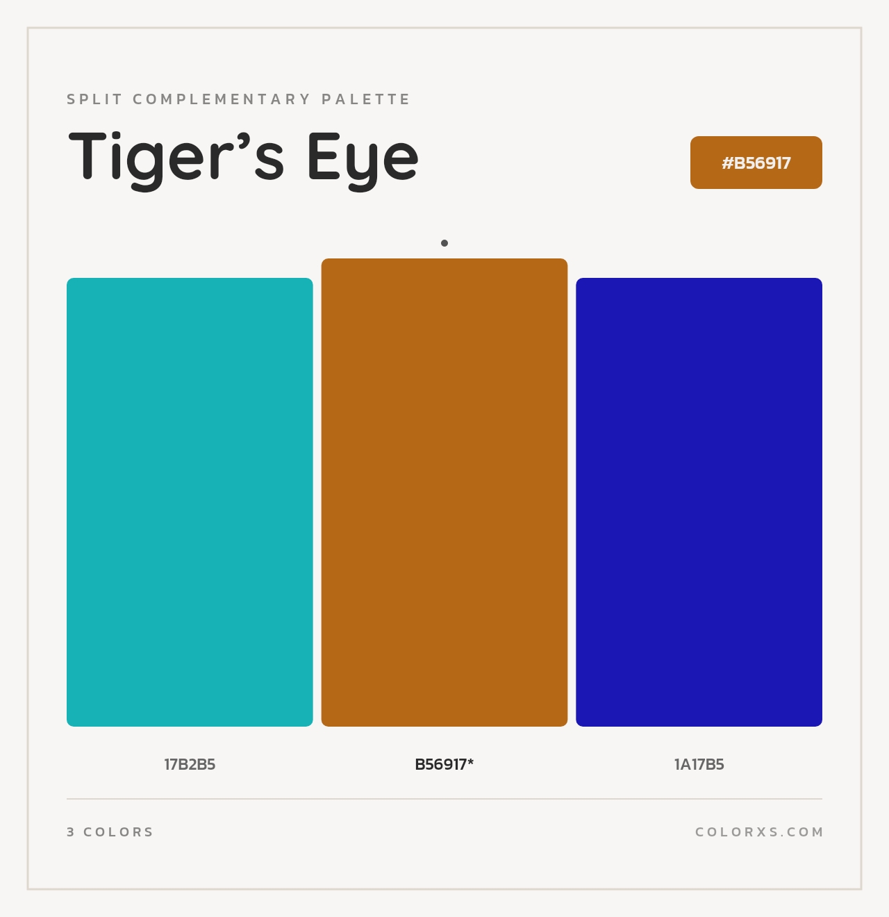 Tiger’s Eye - Split-Complementary Color Palette