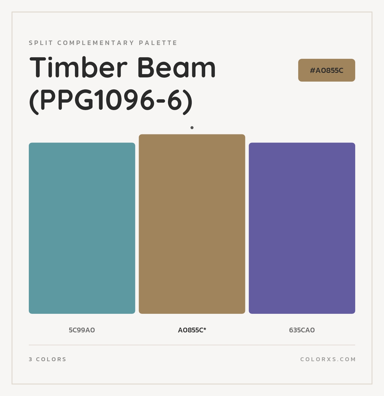 Timber Beam (PPG1096-6) - Split-Complementary Color Palette