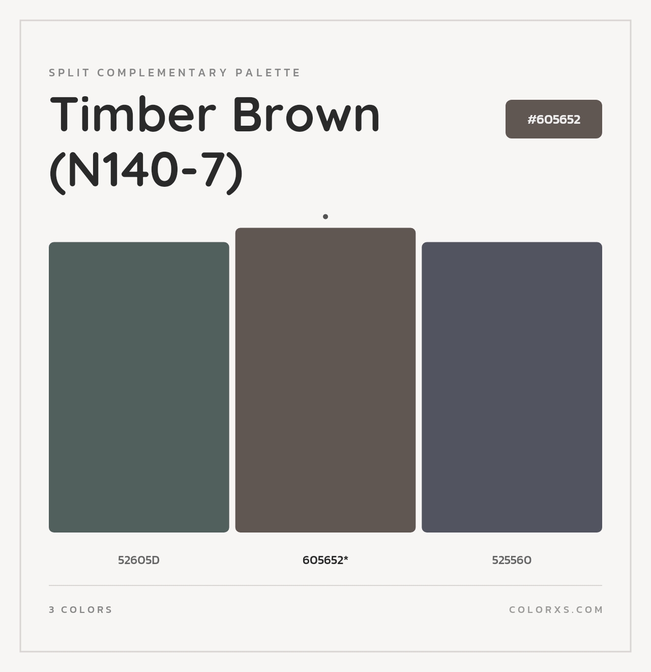 Timber Brown (N140-7) - Split-Complementary Color Palette
