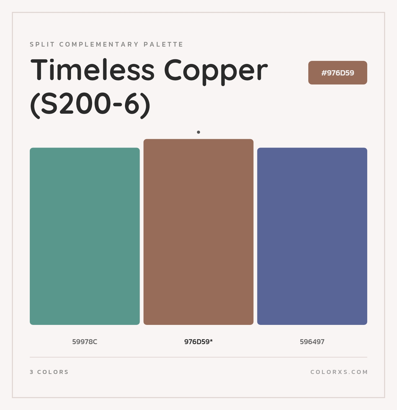 Timeless Copper (S200-6) - Split-Complementary Color Palette