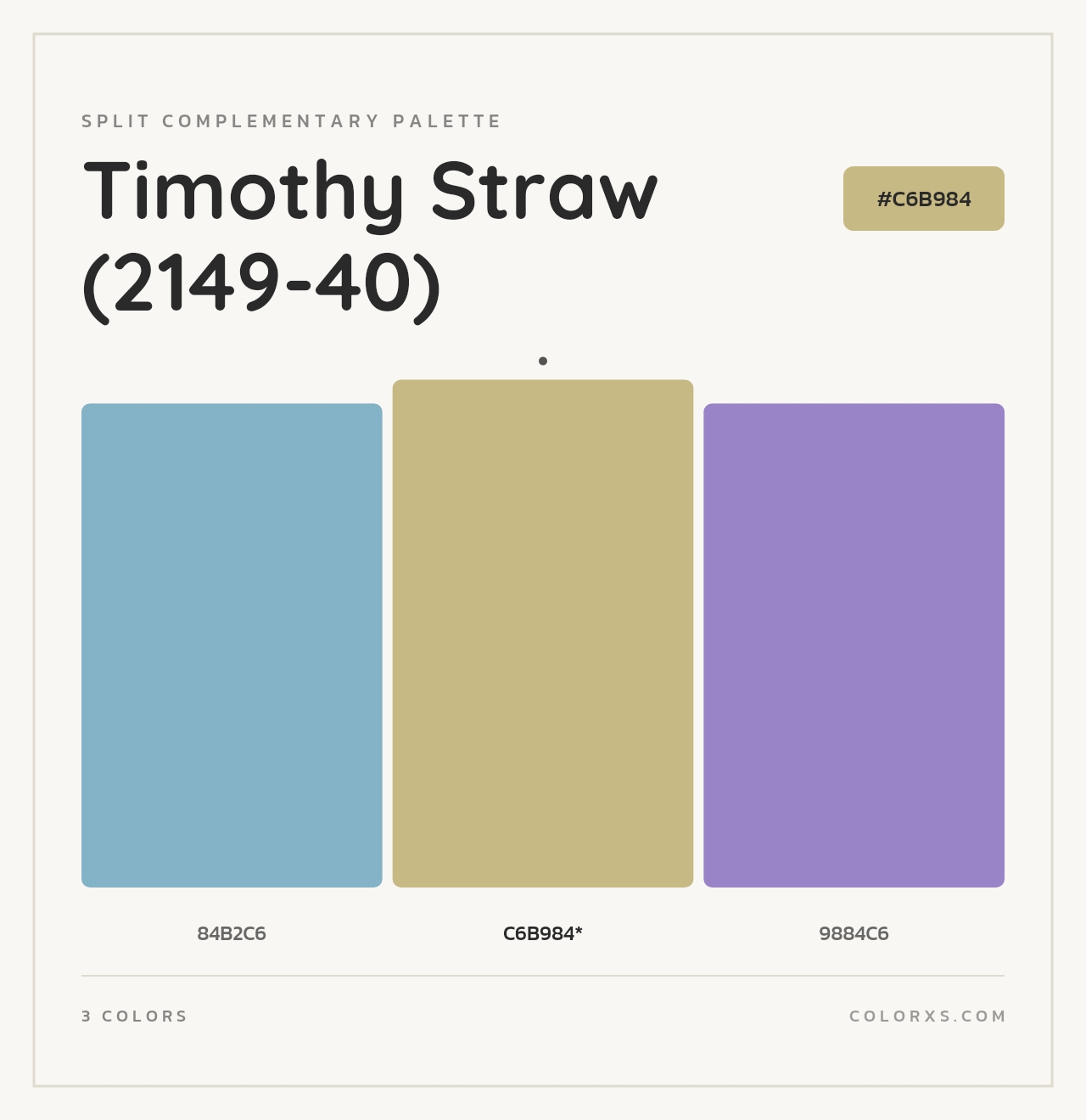 Timothy Straw (2149-40) - Split-Complementary Color Palette
