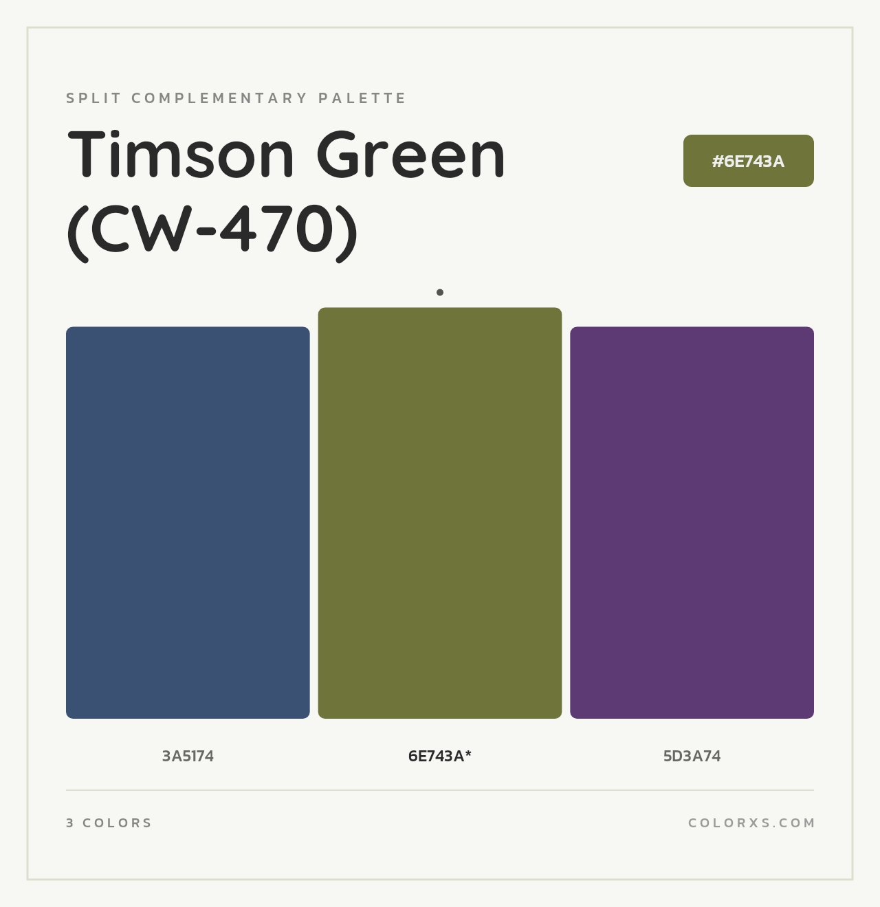 Timson Green (CW-470) - Split-Complementary Color Palette