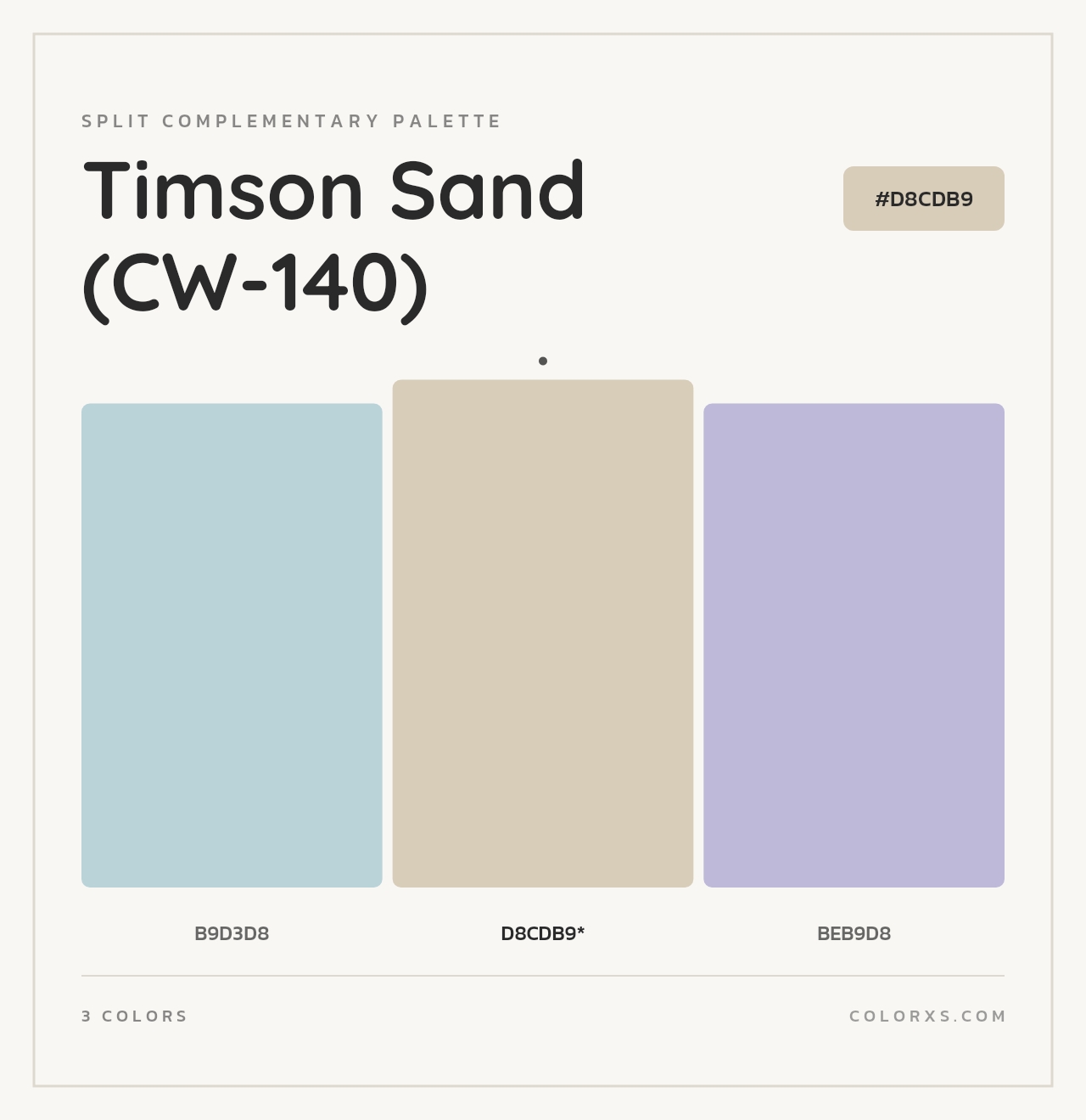 Timson Sand (CW-140) - Split-Complementary Color Palette