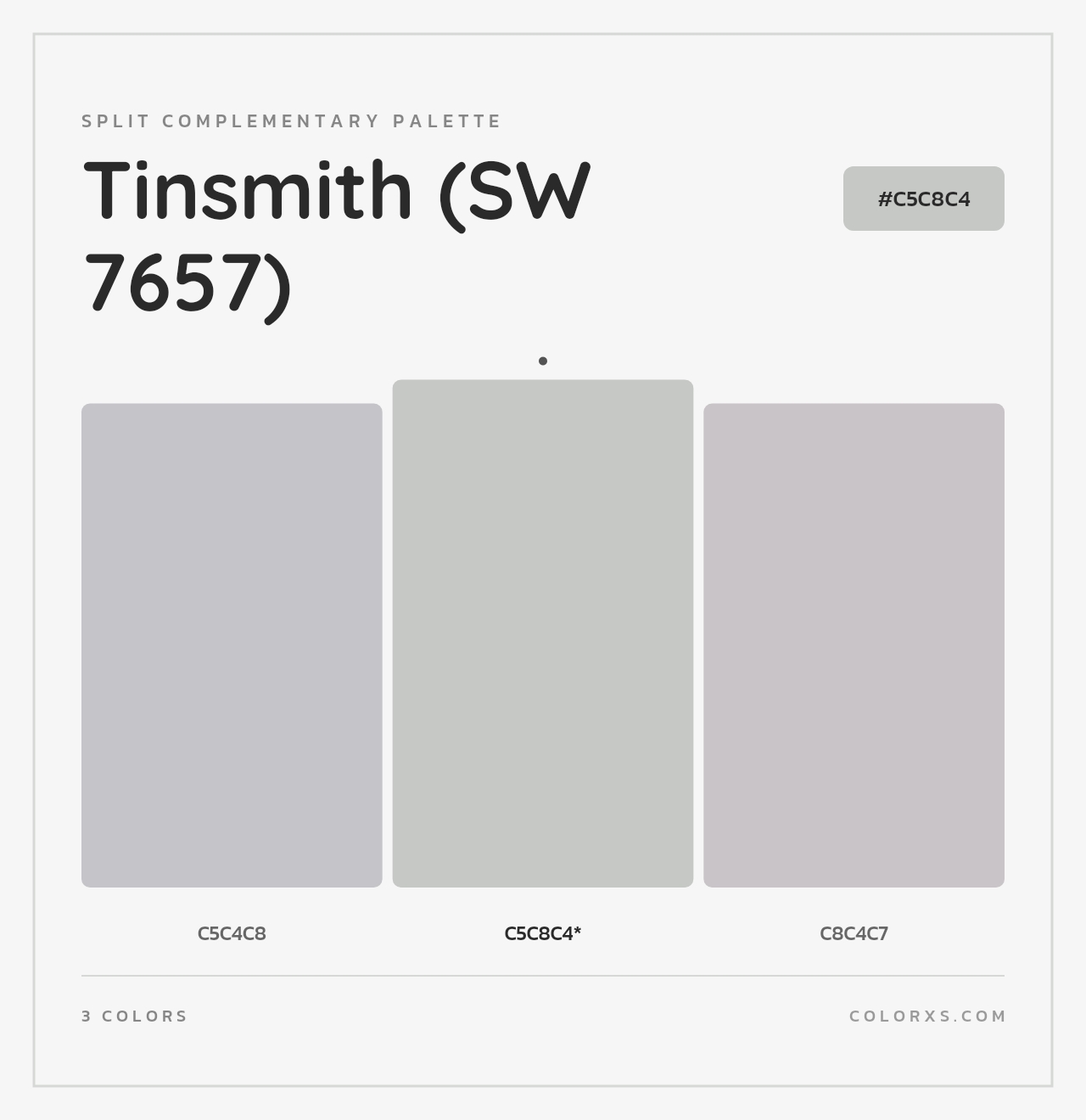 Tinsmith (SW 7657) - Split-Complementary Color Palette