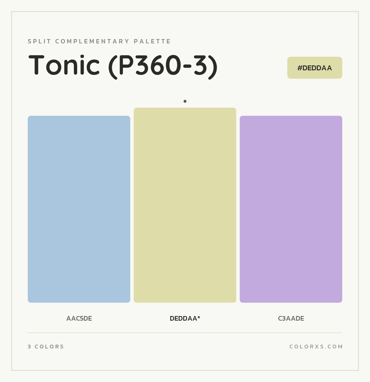 Tonic (P360-3) - Split-Complementary Color Palette