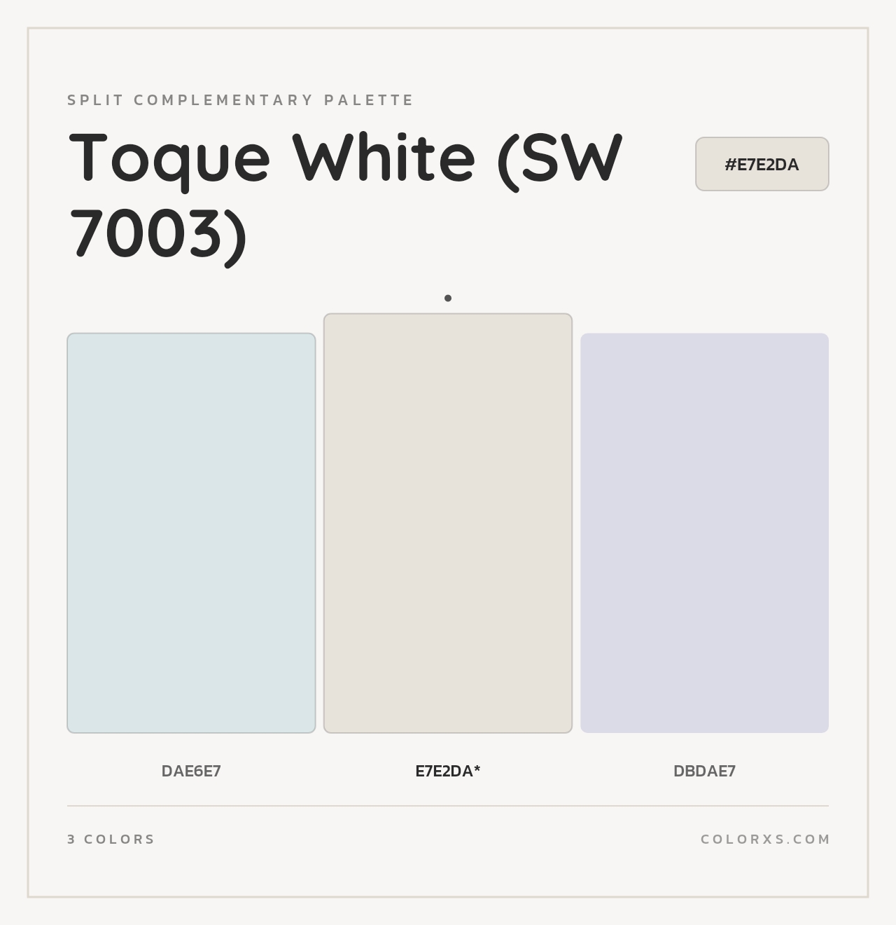 Toque White (SW 7003) - Split-Complementary Color Palette