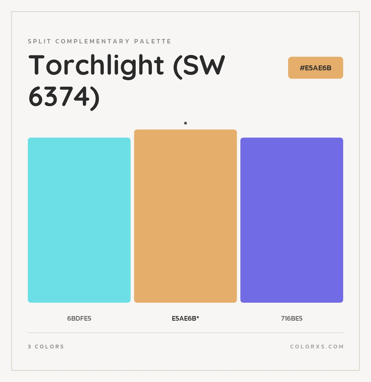 Torchlight (SW 6374) - Split-Complementary Color Palette