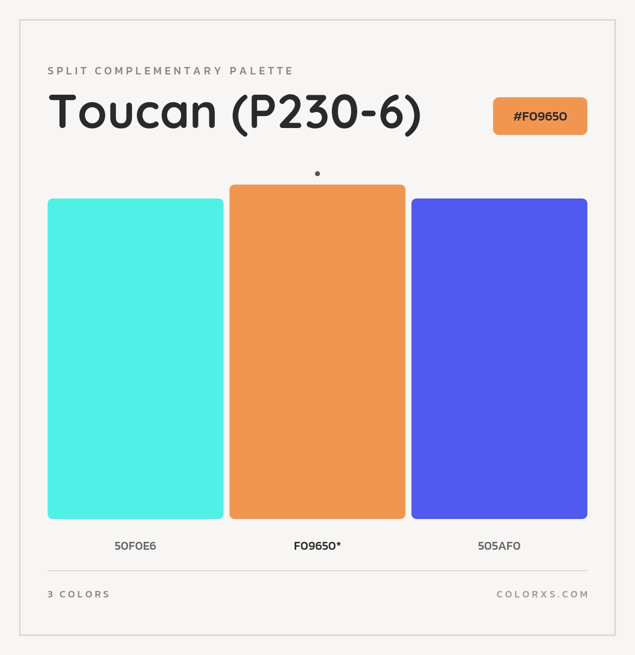 Toucan (P230-6) - Split-Complementary Color Palette