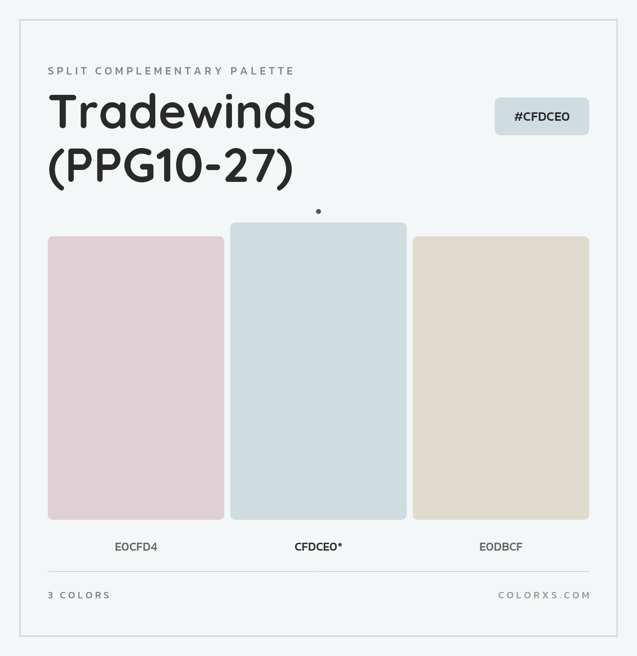 Tradewinds (PPG10-27) - Split-Complementary Color Palette