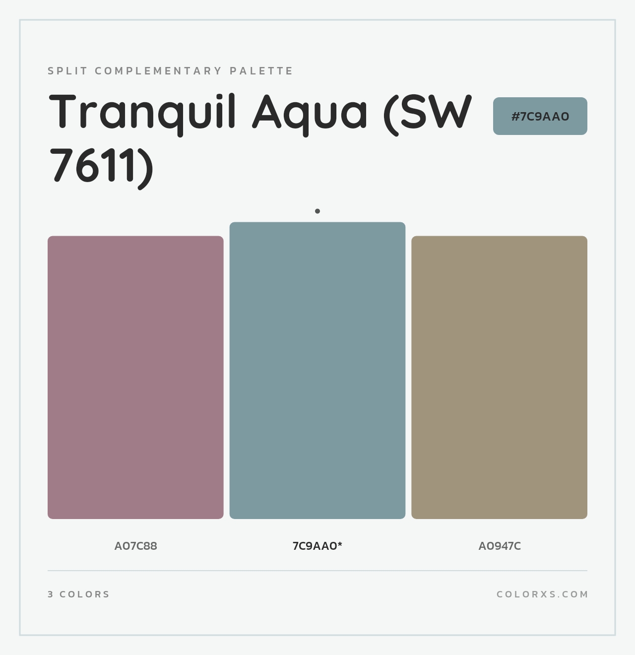 Tranquil Aqua (SW 7611) - Split-Complementary Color Palette
