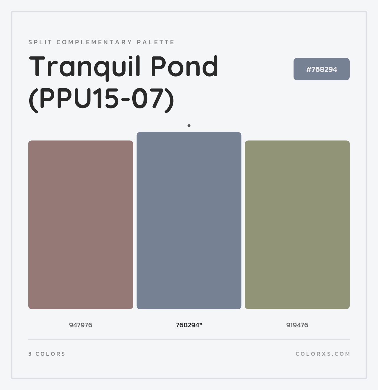 Tranquil Pond (PPU15-07) - Split-Complementary Color Palette