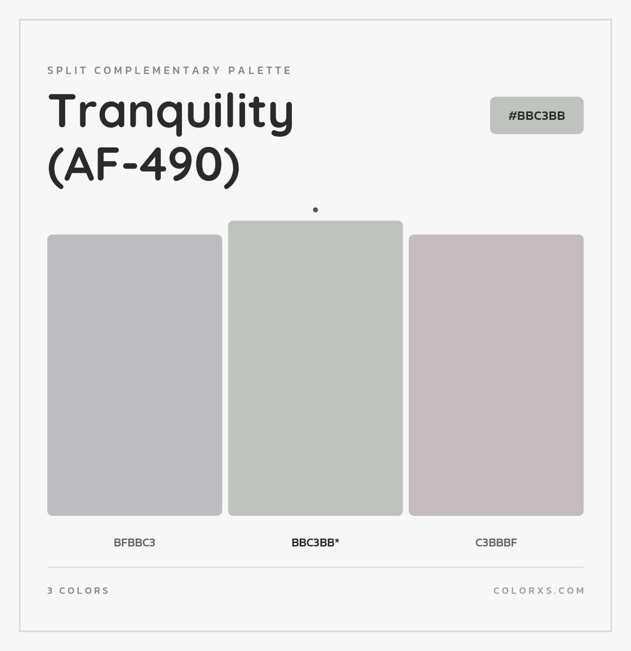 Tranquility (AF-490) - Split-Complementary Color Palette