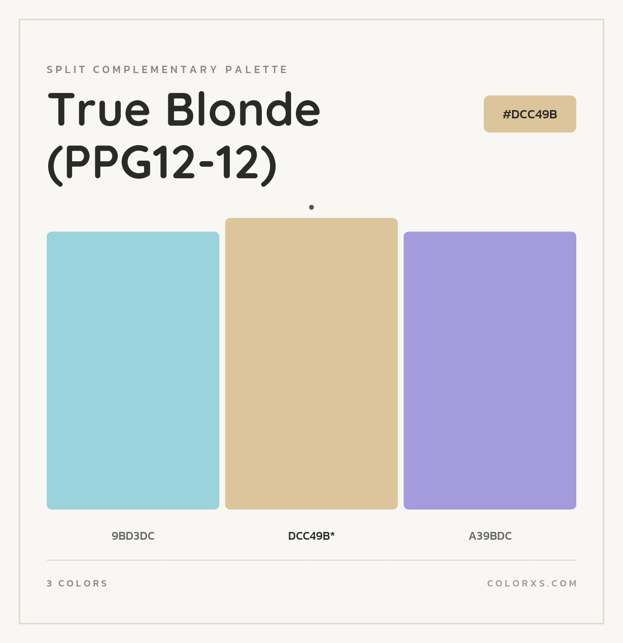 True Blonde (PPG12-12) - Split-Complementary Color Palette