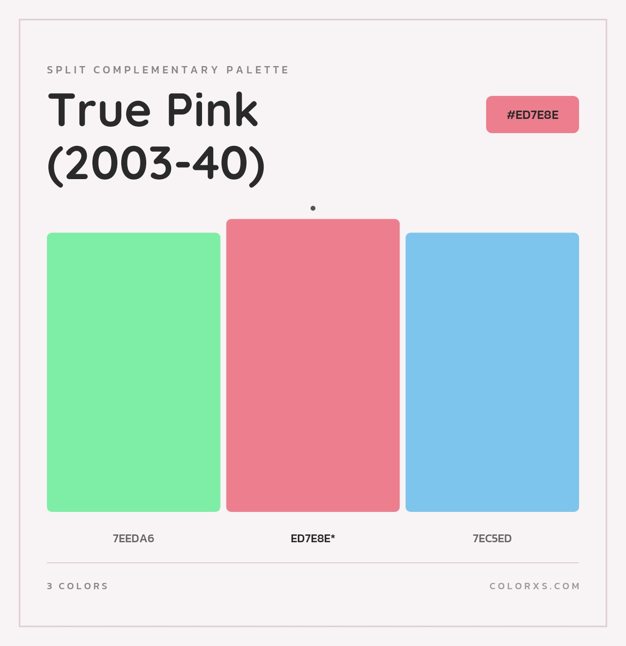 True Pink (2003-40) - Split-Complementary Color Palette