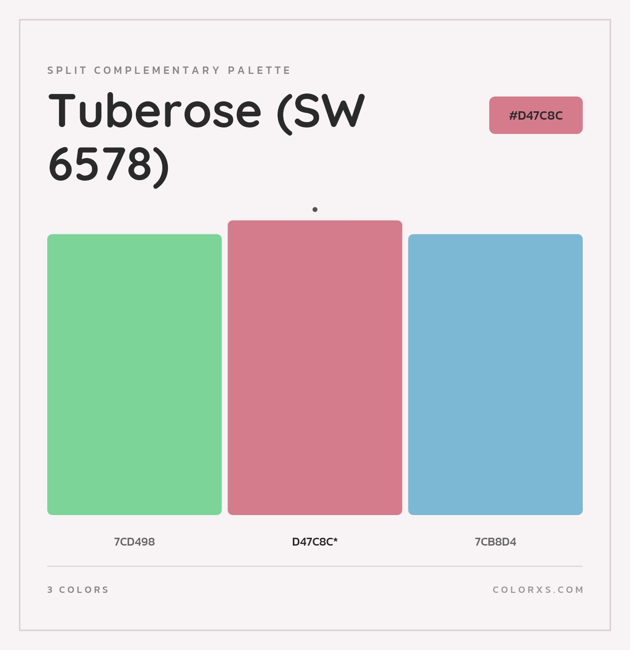 Tuberose (SW 6578) - Split-Complementary Color Palette