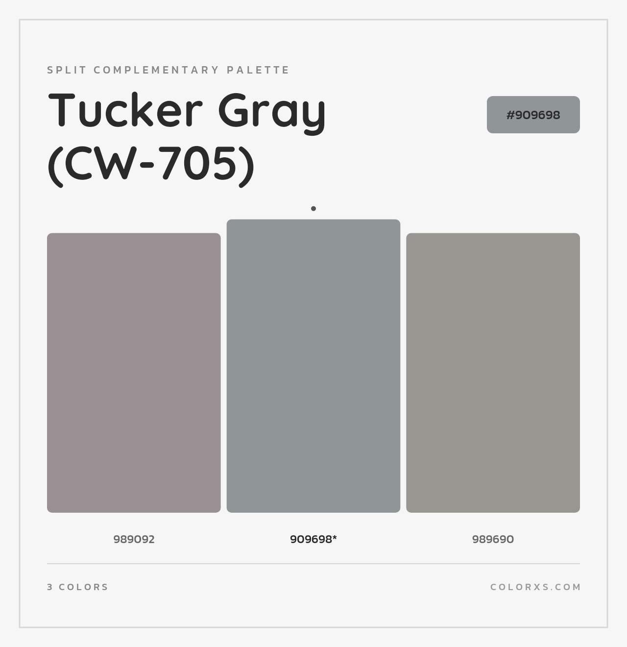 Tucker Gray (CW-705) - Split-Complementary Color Palette