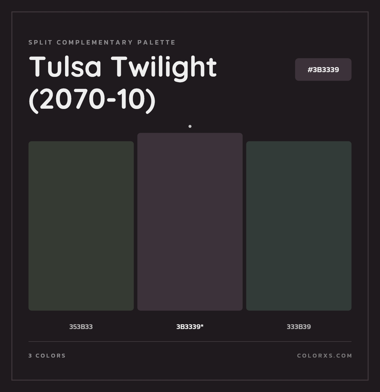 Tulsa Twilight (2070-10) - Split-Complementary Color Palette