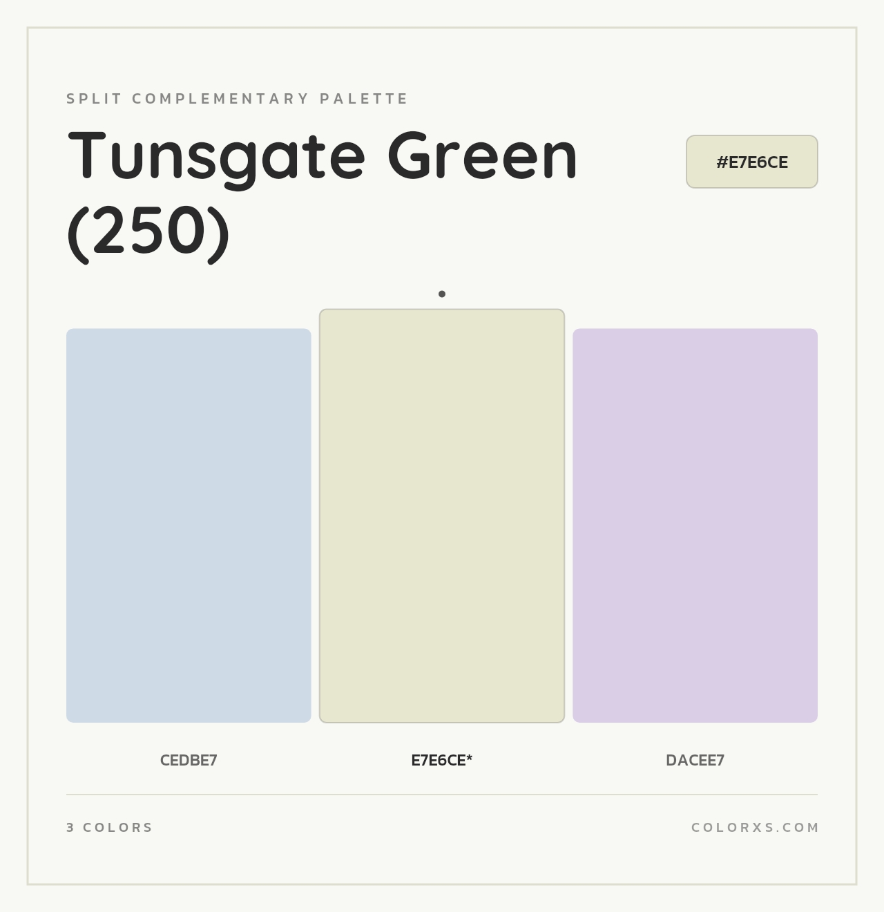 Tunsgate Green (250) - Split-Complementary Color Palette