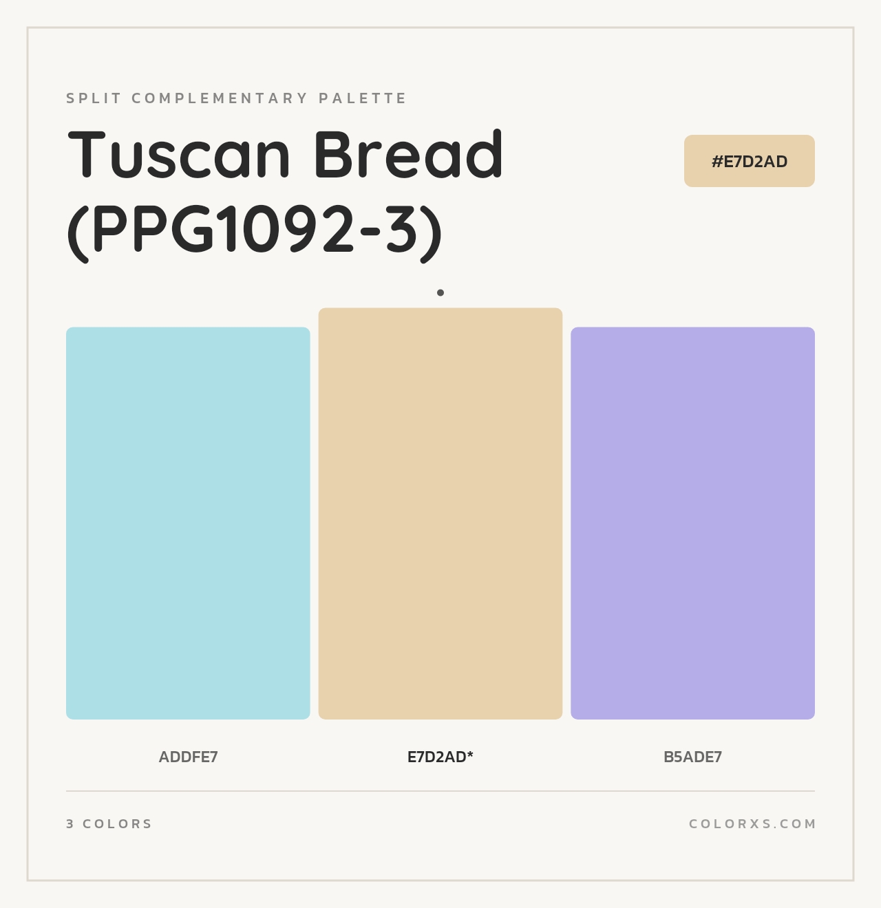Tuscan Bread (PPG1092-3) - Split-Complementary Color Palette