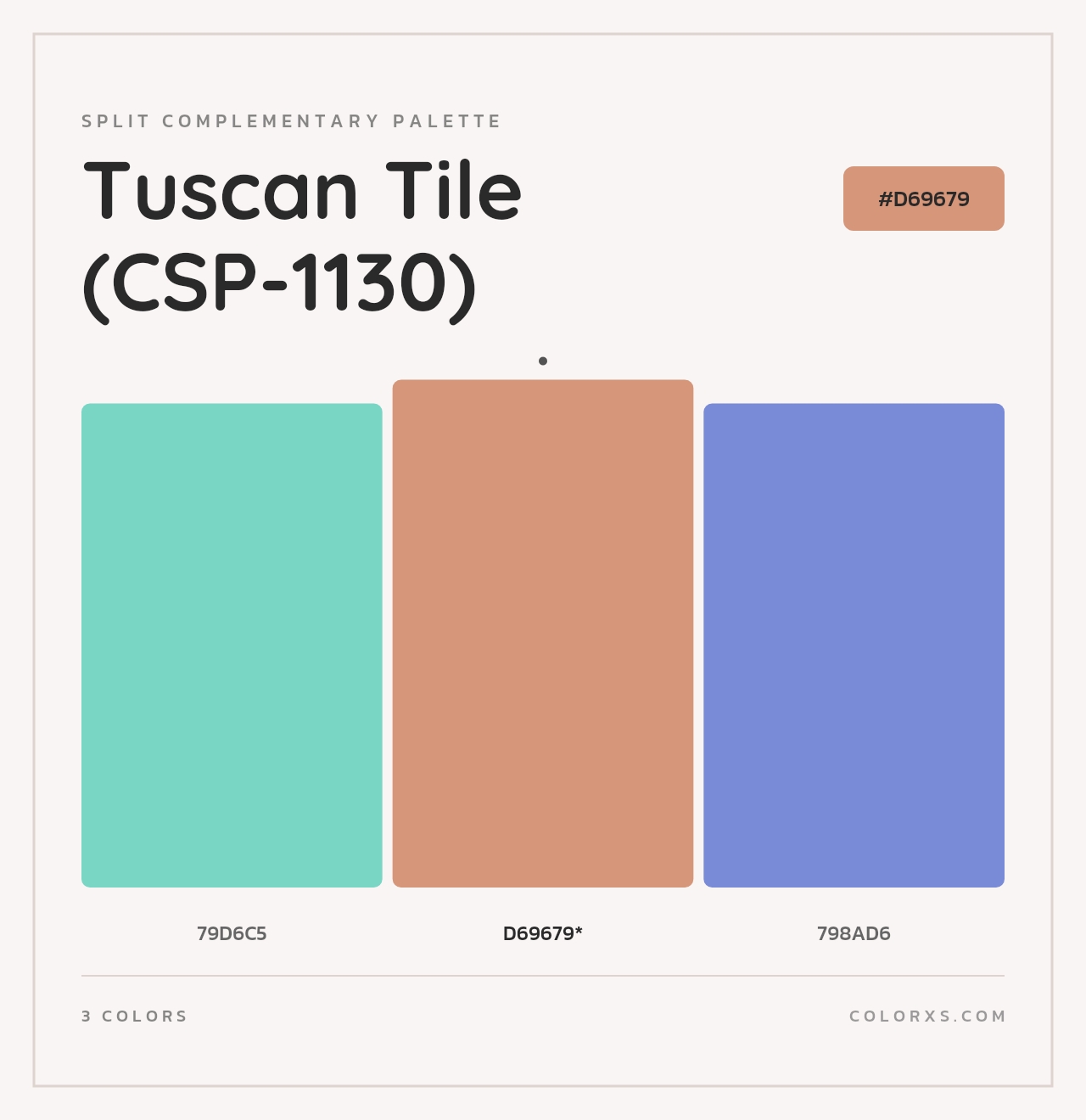 Tuscan Tile (CSP-1130) - Split-Complementary Color Palette