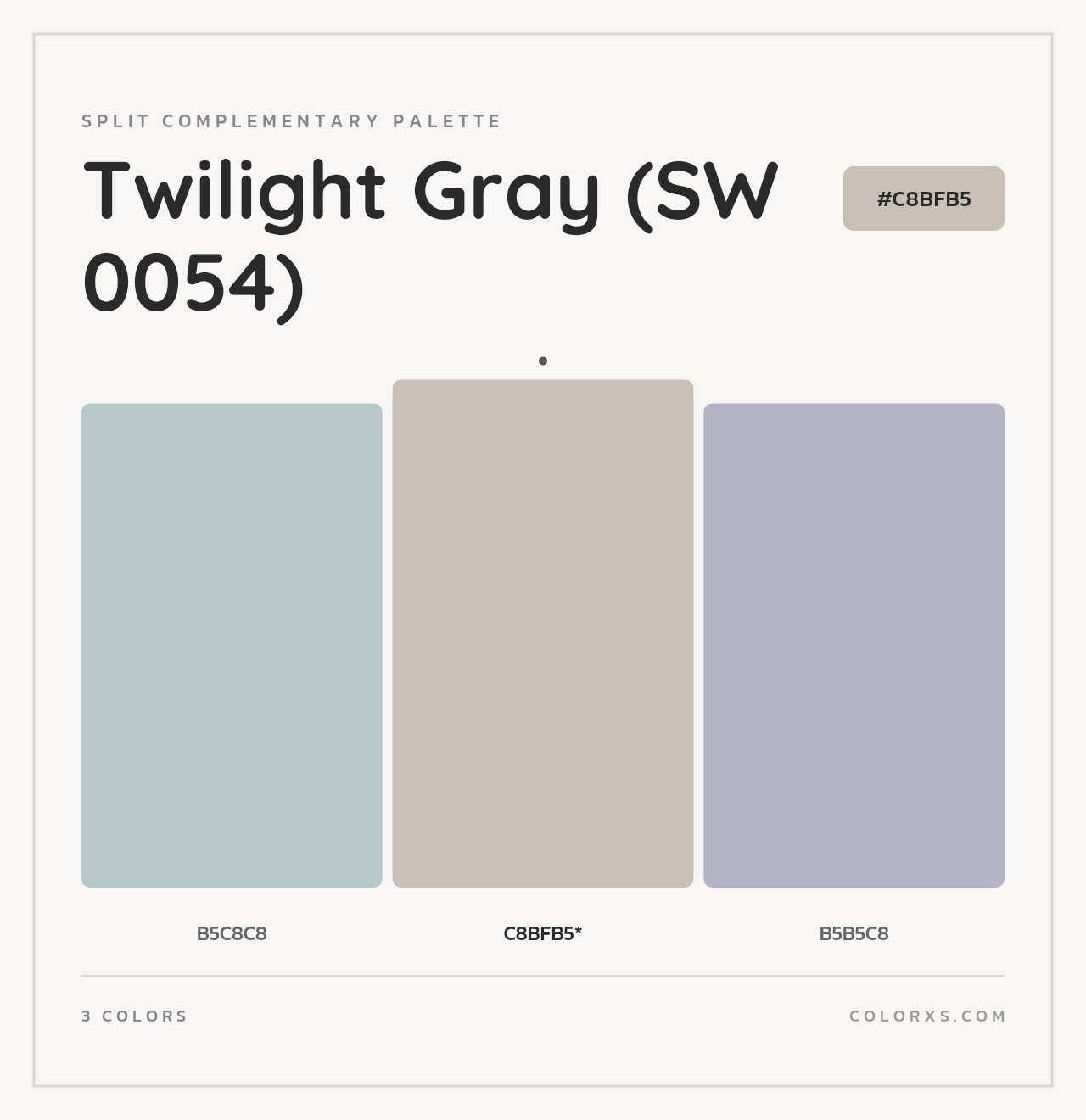 Twilight Gray (SW 0054) - Split-Complementary Color Palette