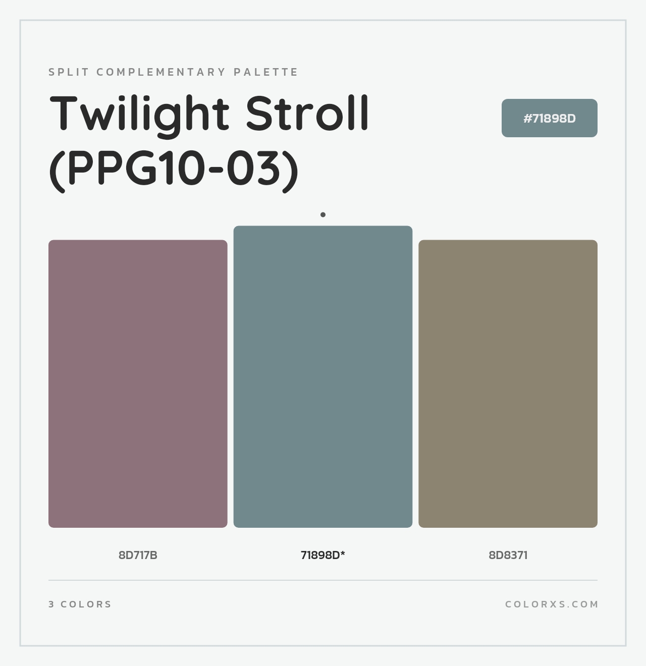 Twilight Stroll (PPG10-03) - Split-Complementary Color Palette