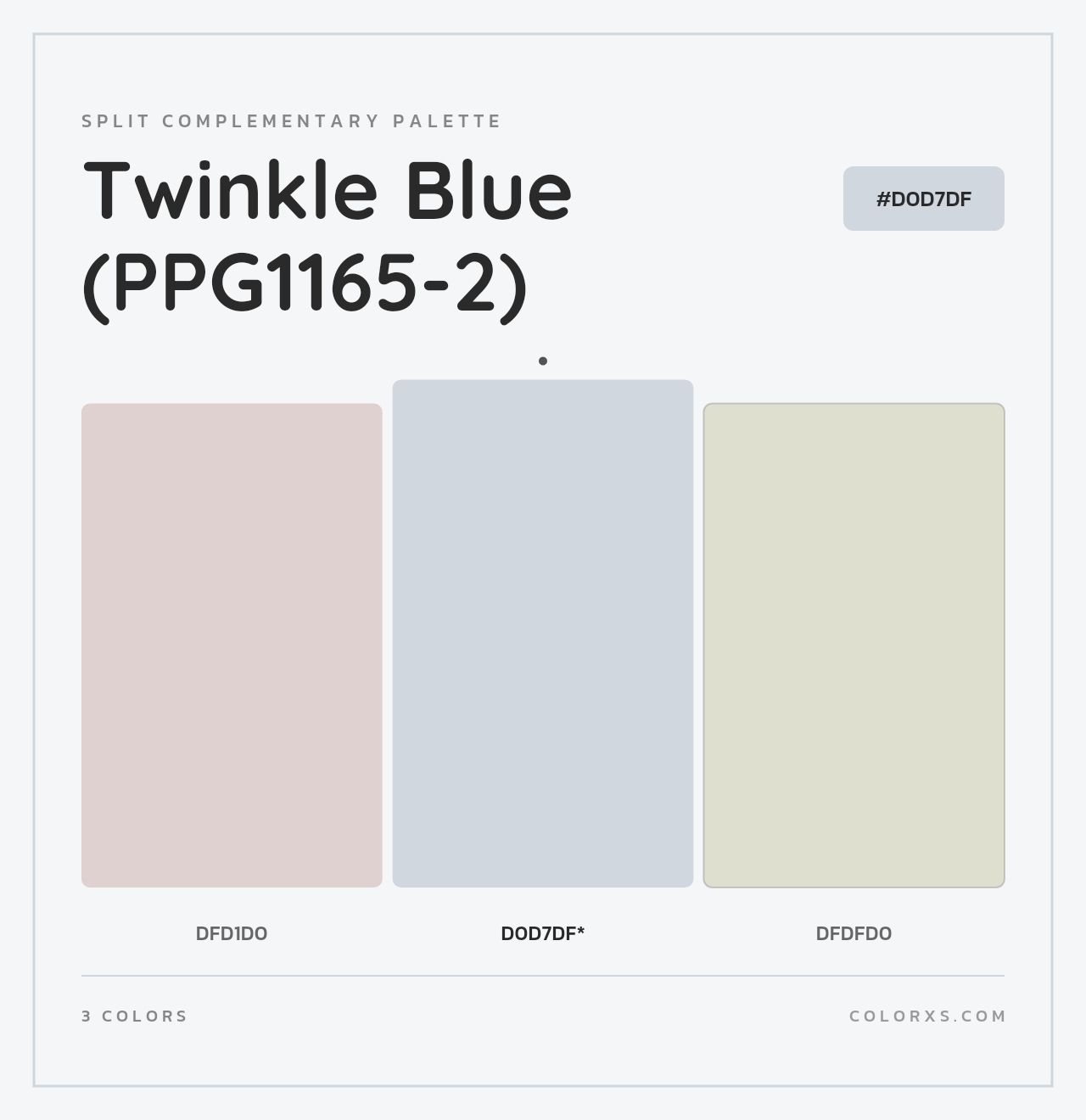 Twinkle Blue (PPG1165-2) - Split-Complementary Color Palette