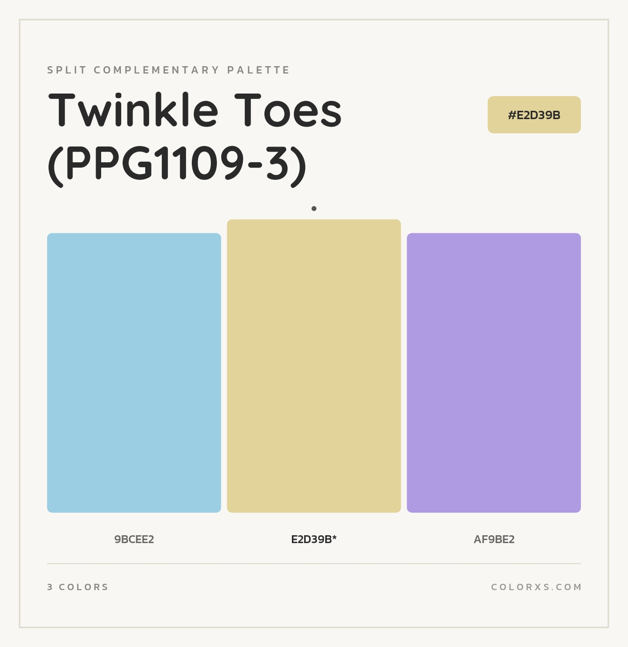 Twinkle Toes (PPG1109-3) - Split-Complementary Color Palette