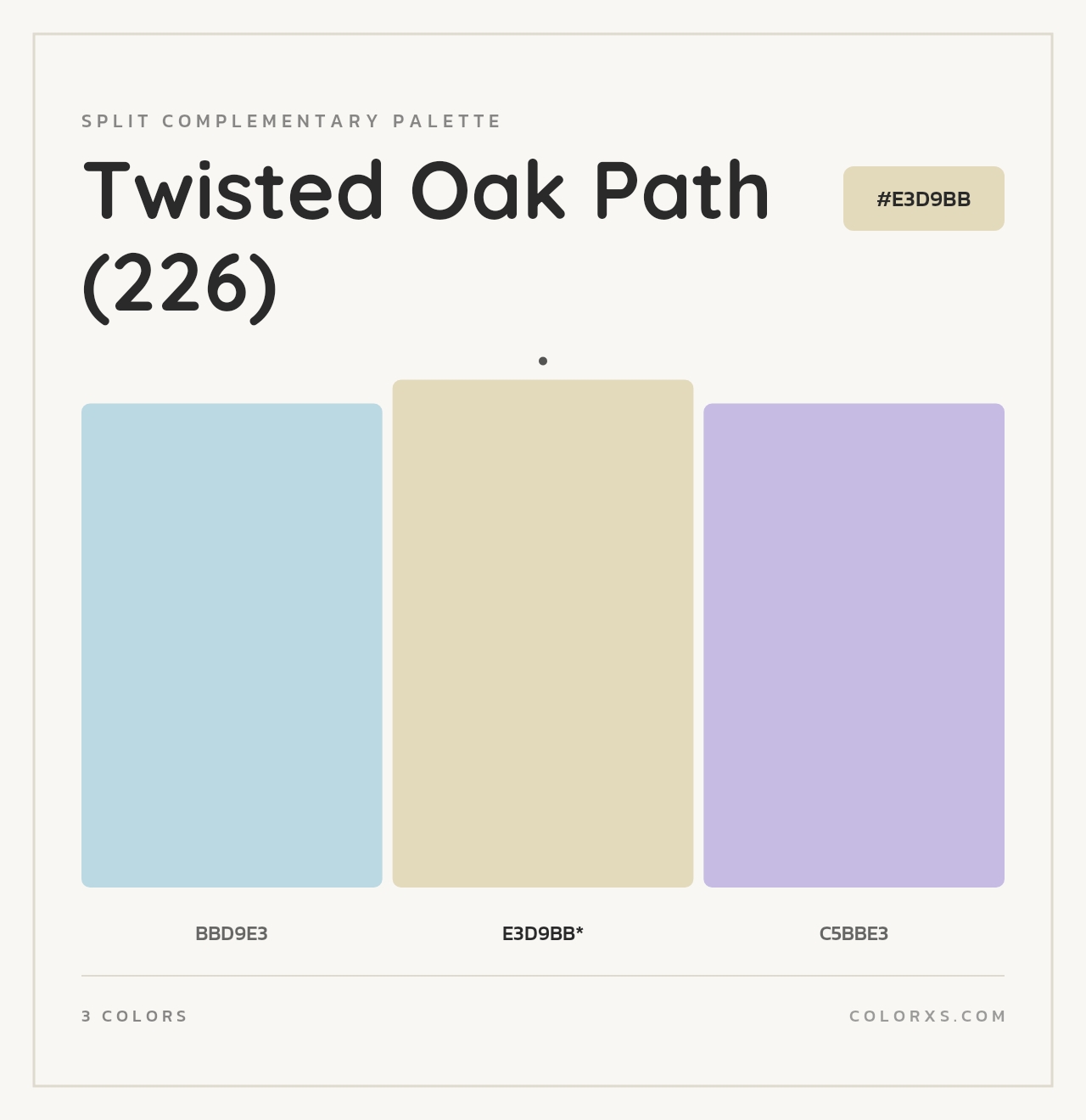 Twisted Oak Path (226) - Split-Complementary Color Palette