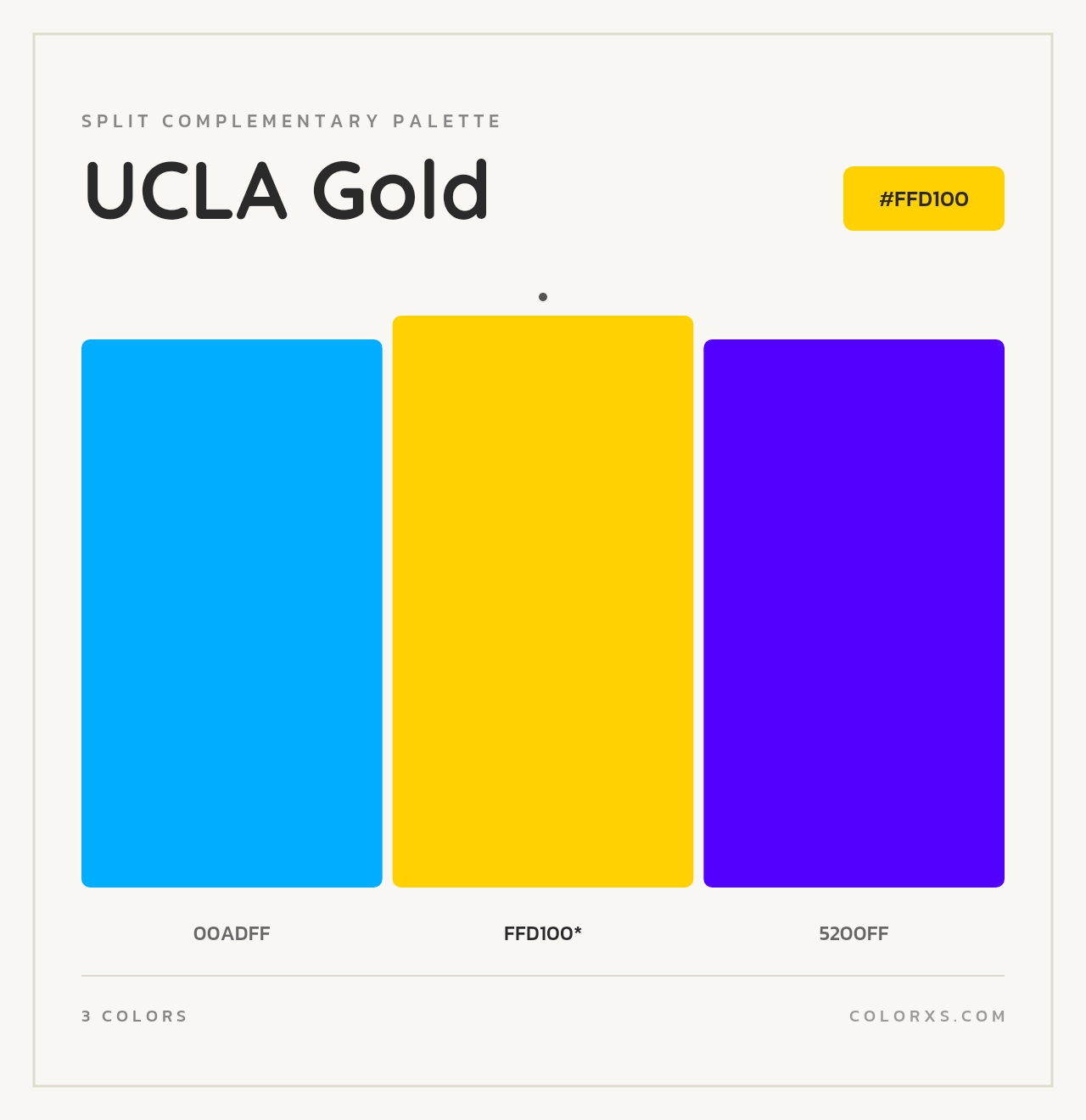UCLA Gold - Split-Complementary Color Palette