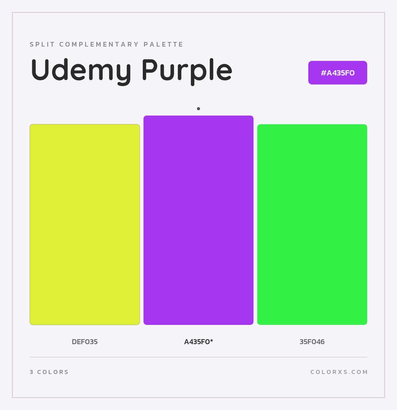 Udemy Purple - Split-Complementary Color Palette