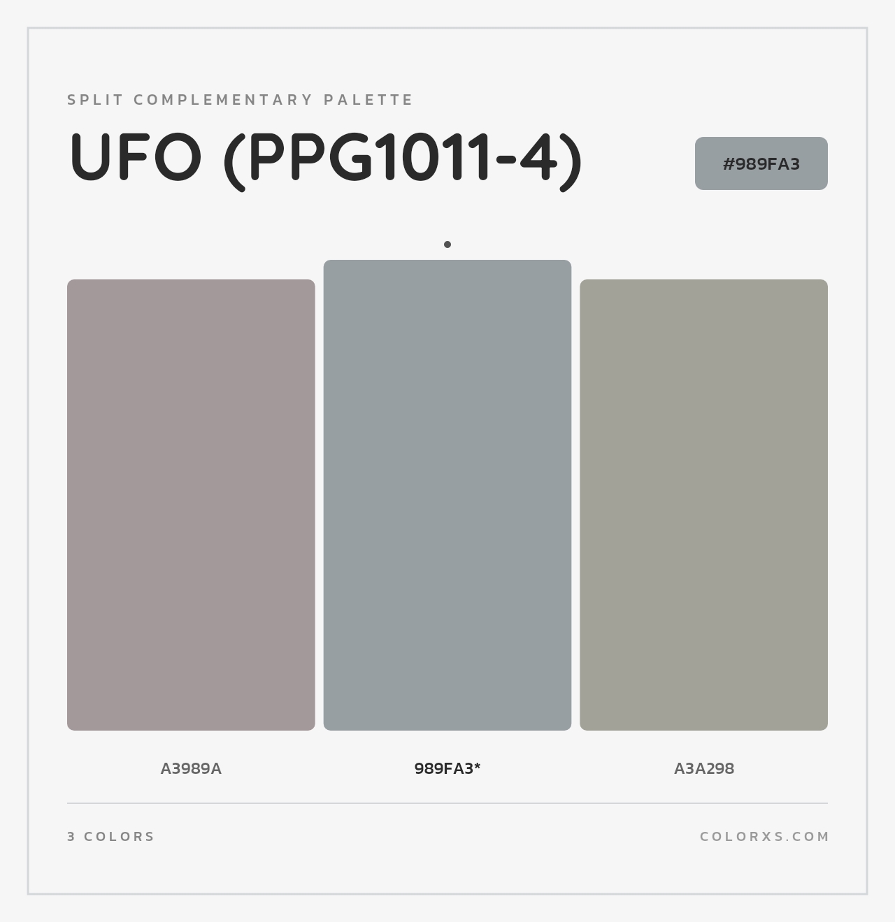 UFO (PPG1011-4) - Split-Complementary Color Palette