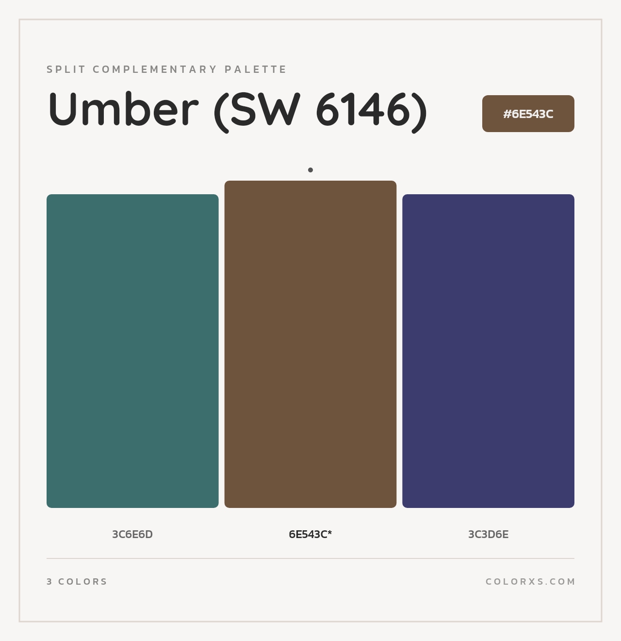 Umber (SW 6146) - Split-Complementary Color Palette