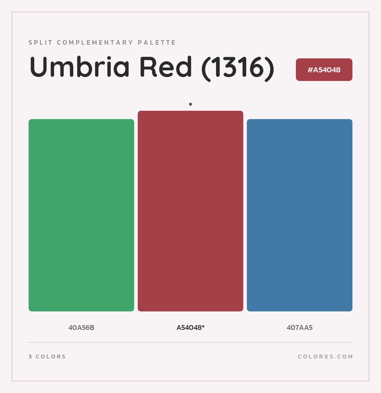 Umbria Red (1316) - Split-Complementary Color Palette