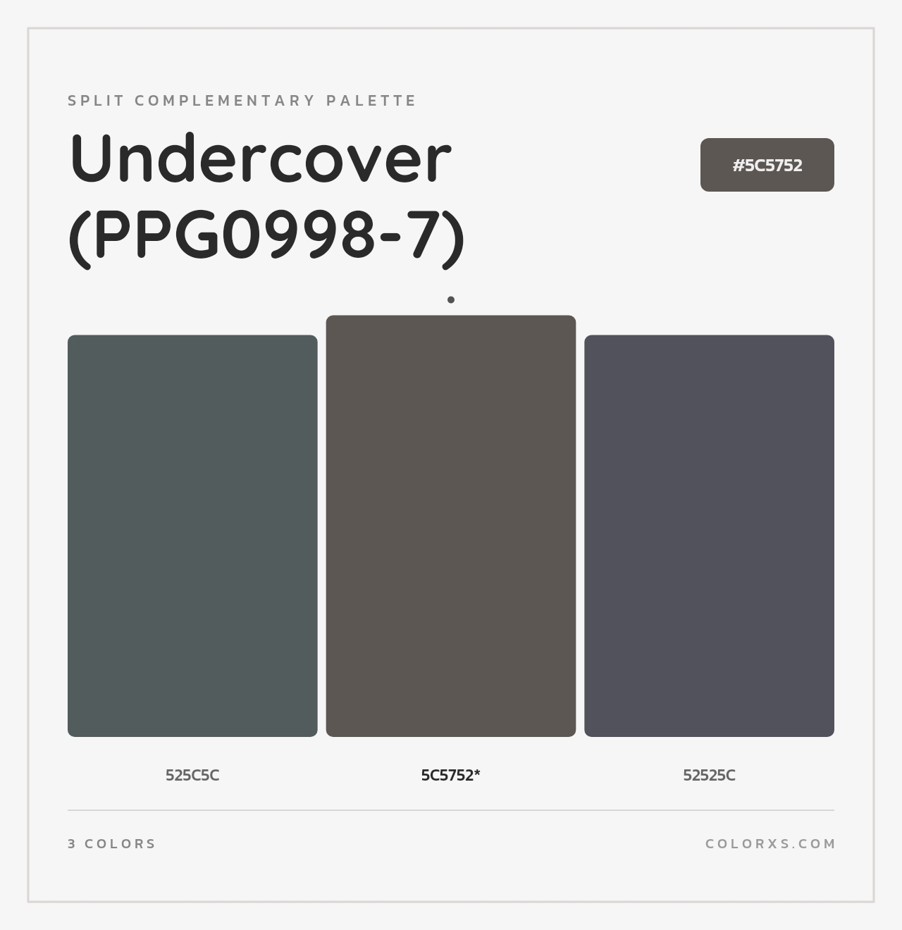 Undercover (PPG0998-7) - Split-Complementary Color Palette