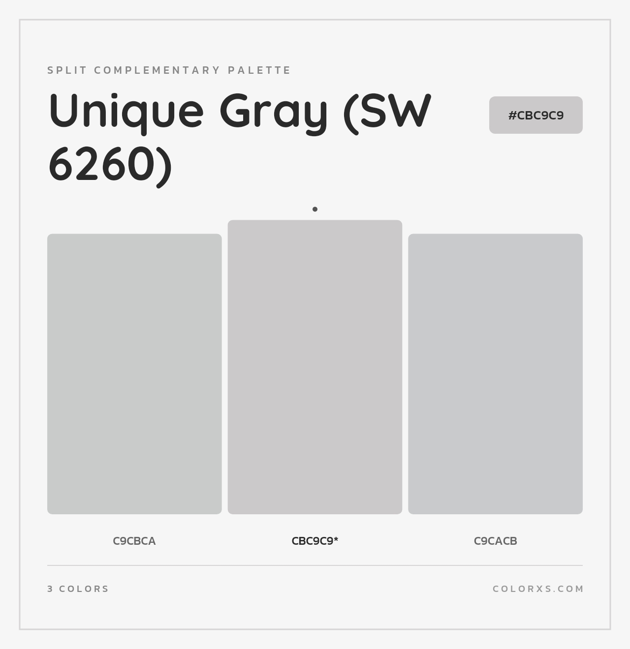 Unique Gray (SW 6260) - Split-Complementary Color Palette