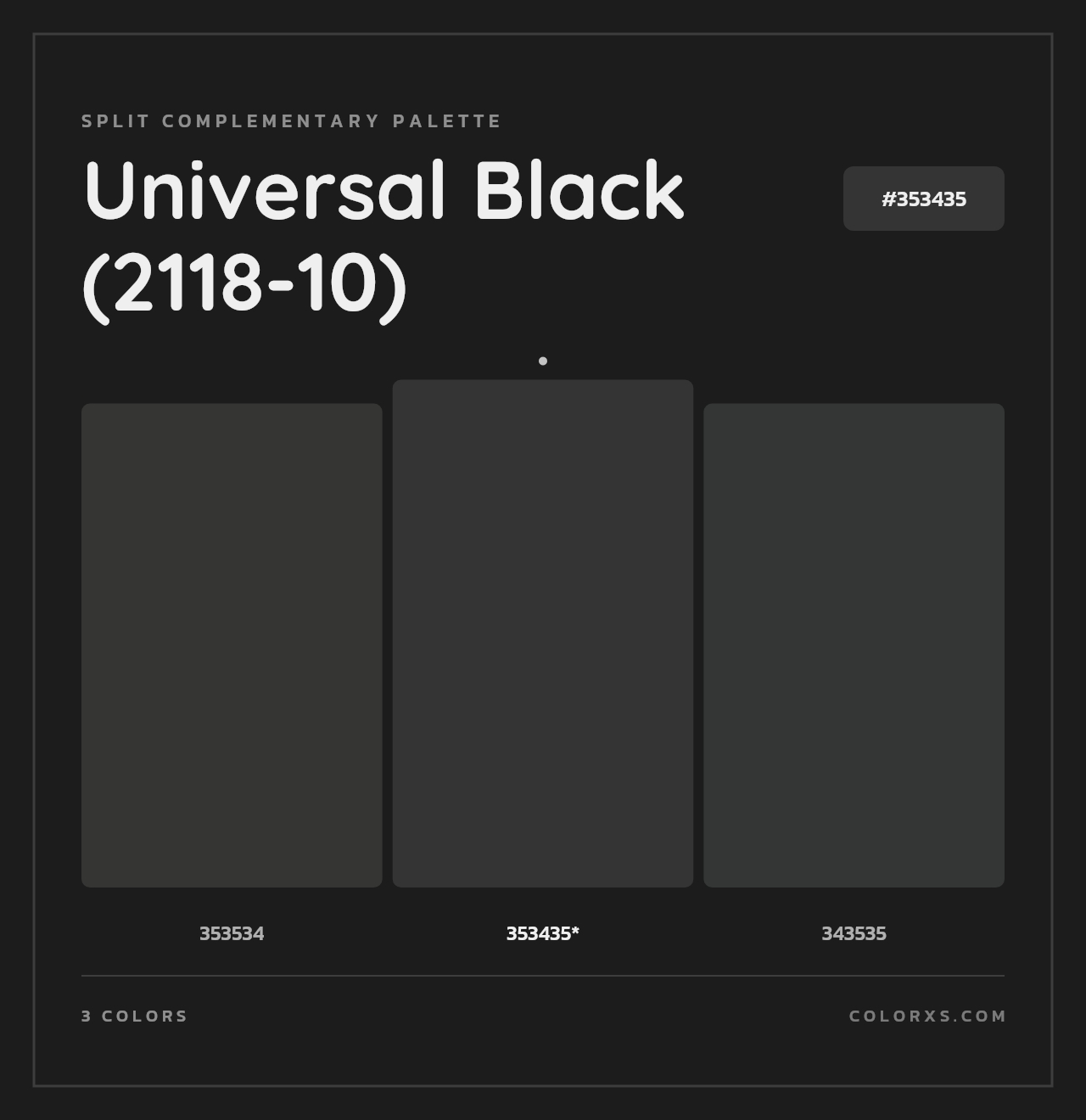 Universal Black (2118-10) - Split-Complementary Color Palette