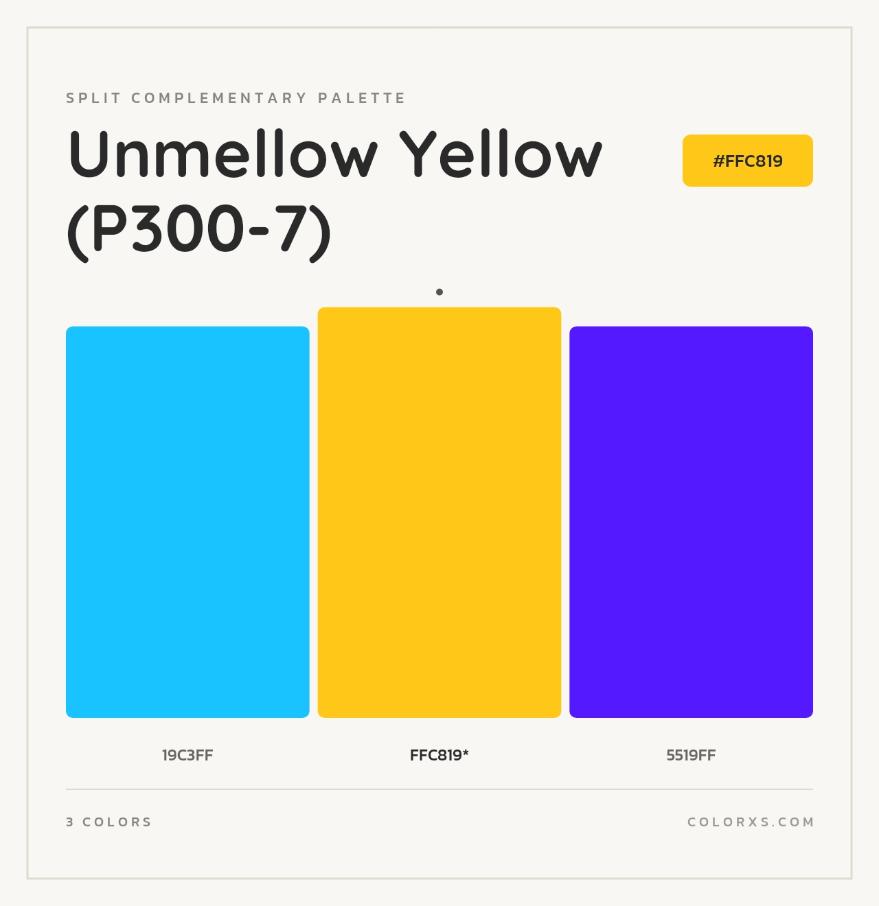 Unmellow Yellow (P300-7) - Split-Complementary Color Palette