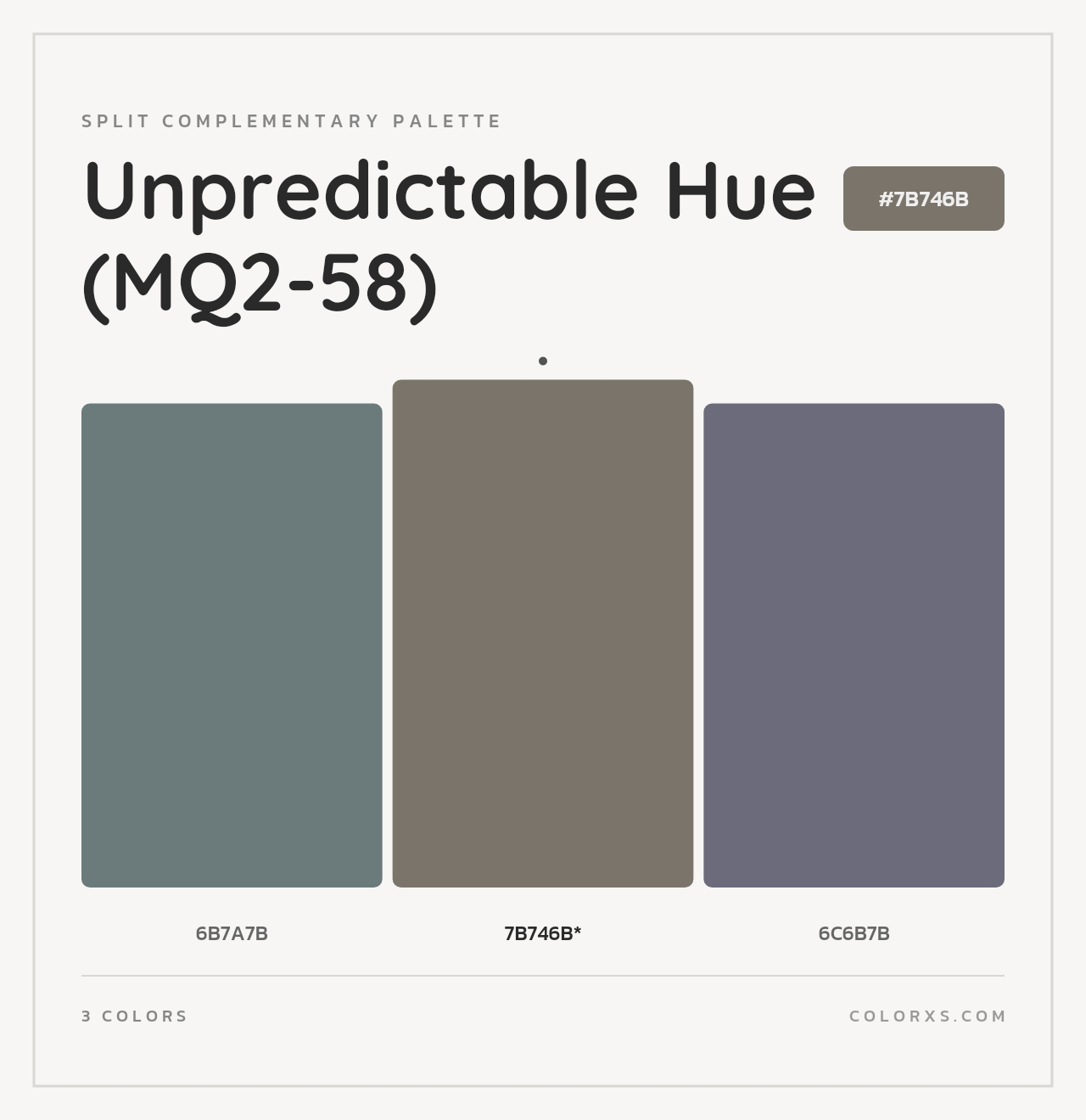 Unpredictable Hue (MQ2-58) - Split-Complementary Color Palette