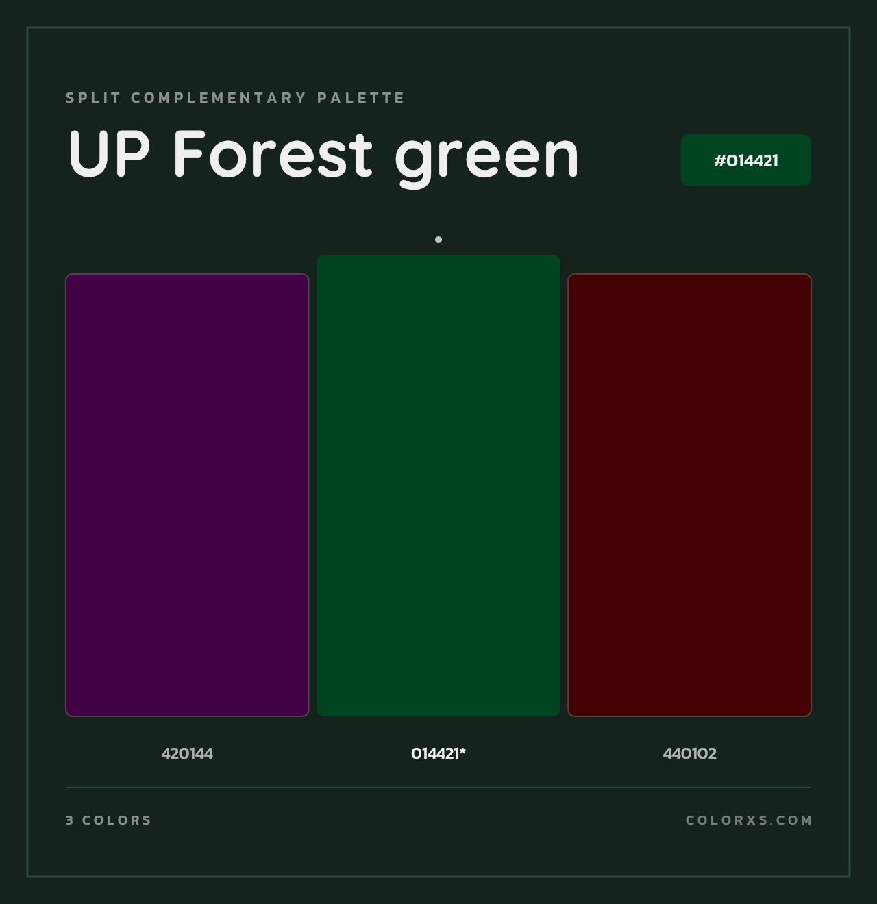 UP Forest green - Split-Complementary Color Palette