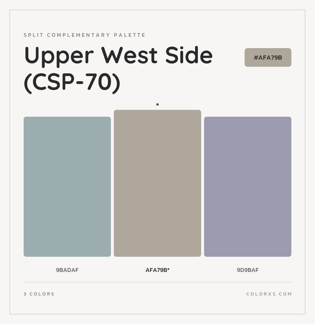 Upper West Side (CSP-70) - Split-Complementary Color Palette