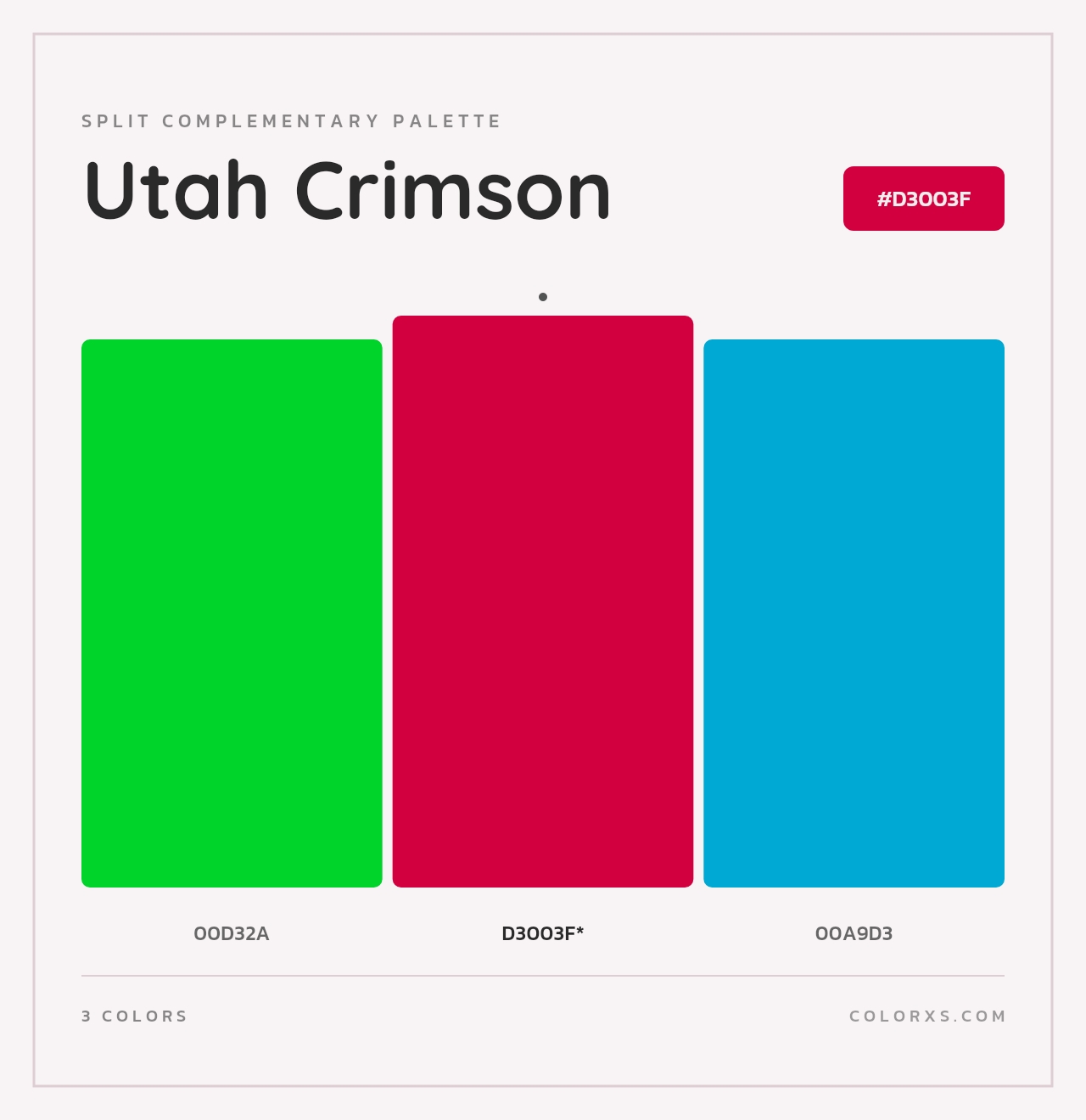 Utah Crimson - Split-Complementary Color Palette