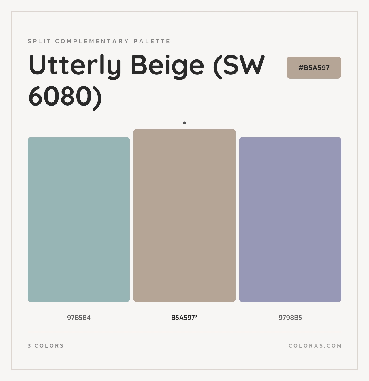 Utterly Beige (SW 6080) - Split-Complementary Color Palette