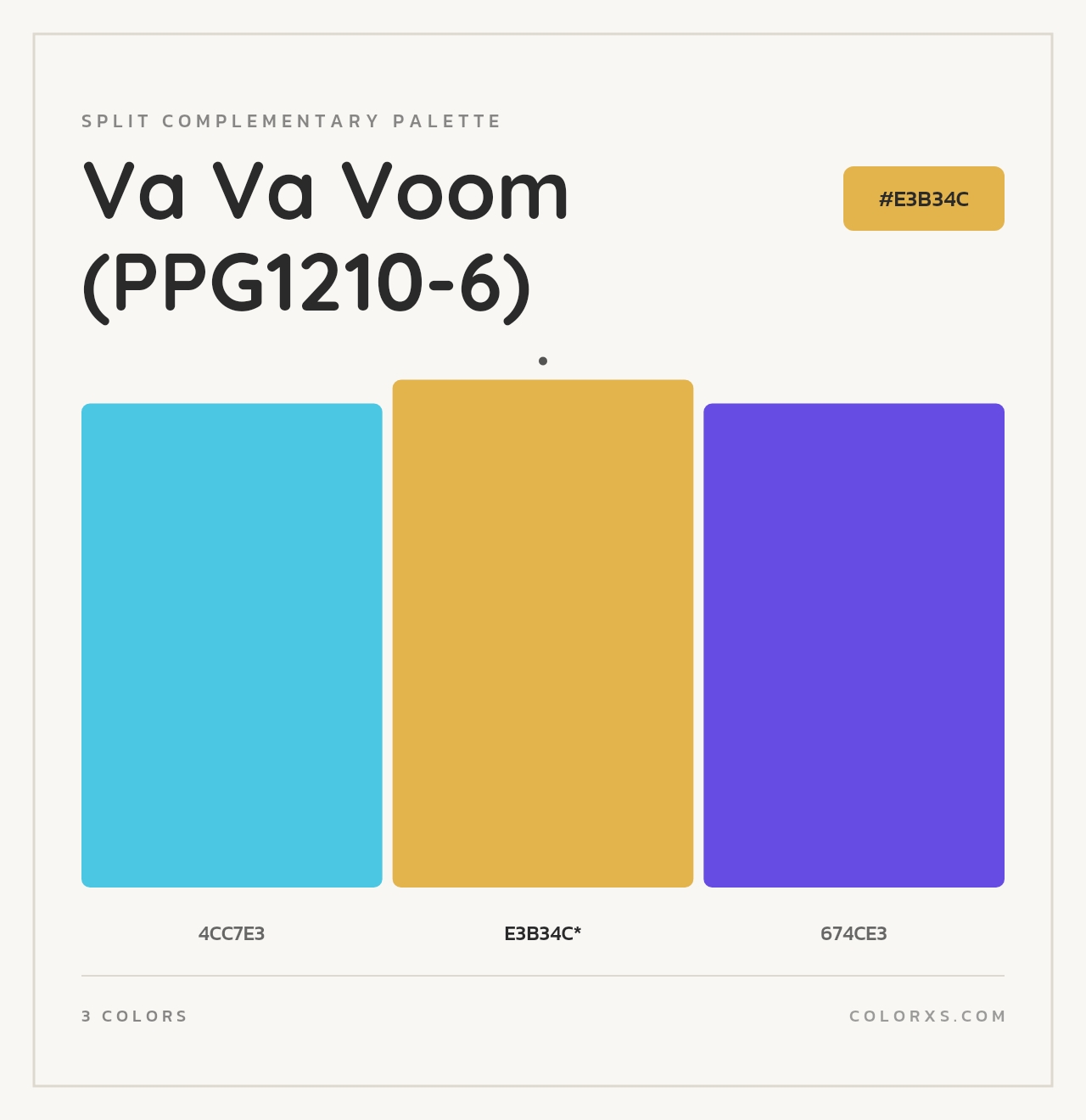 Va Va Voom (PPG1210-6) - Split-Complementary Color Palette
