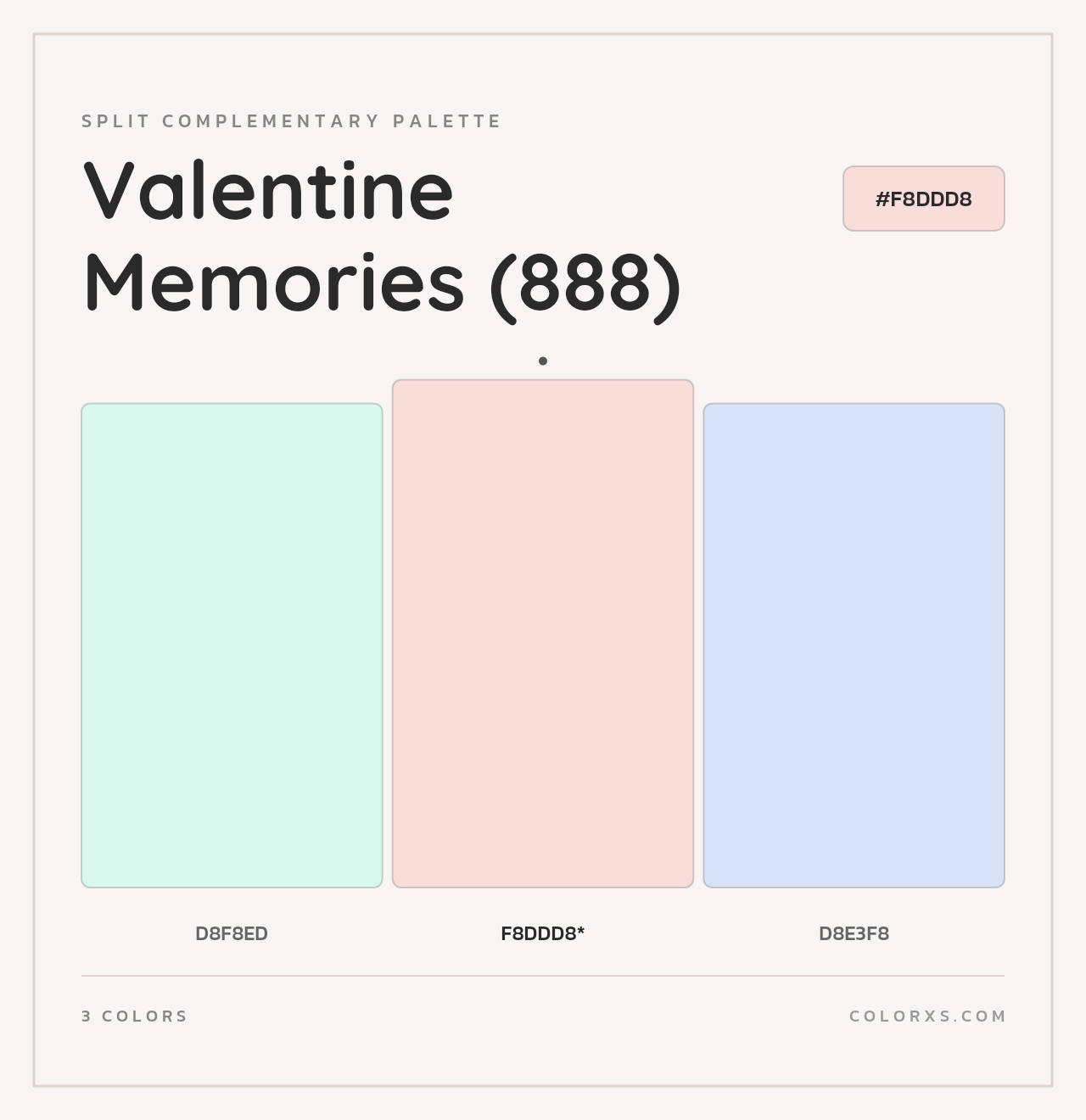 Valentine Memories (888) - Split-Complementary Color Palette