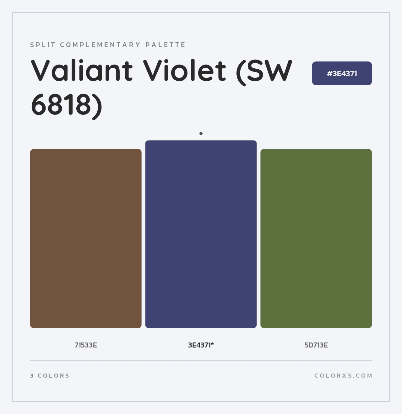 Valiant Violet (SW 6818) - Split-Complementary Color Palette